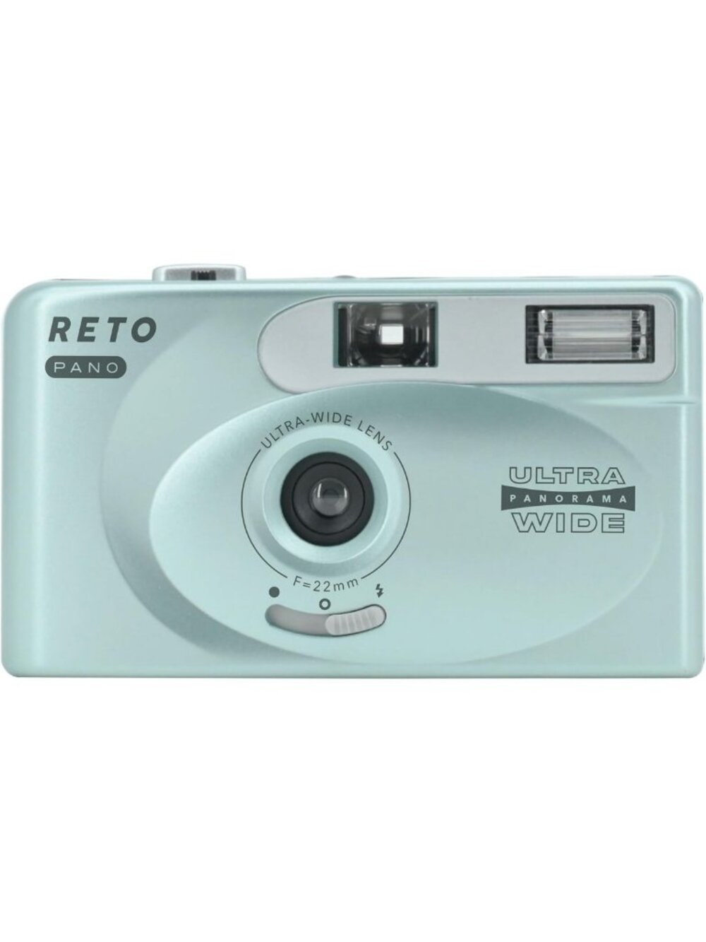 35mm Film Camera with 22mm Wide Lens, Panorama & Built-in Flash - Metallic Mint